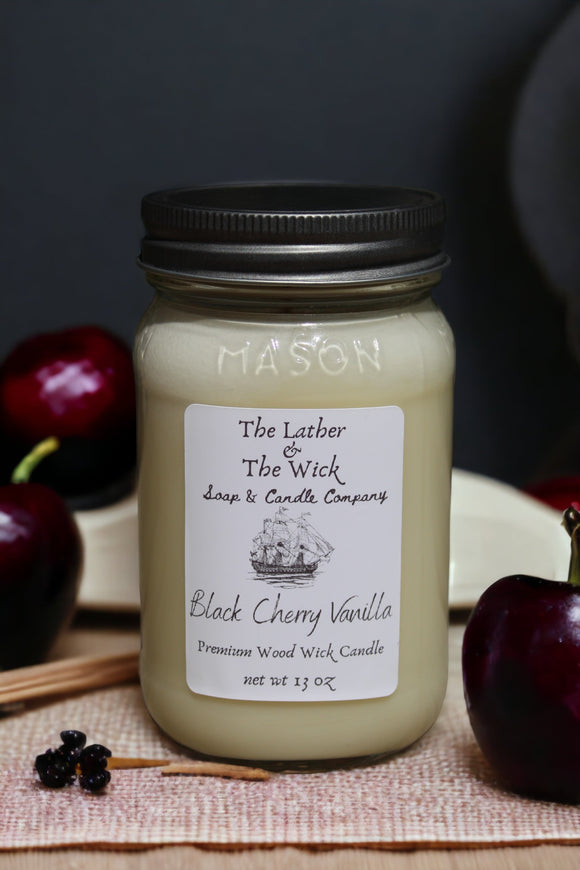 Black Cherry Vanilla - Wood Wick Soy Candle