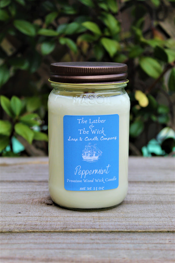 Peppermint - Wood Wick Soy Candle
